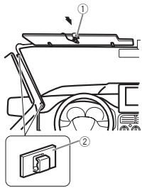 PIONEER DEH-80PRS - Installieren des Mikrofons auf der Sonnenblende - 2