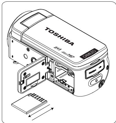 TOSHIBA Z100,  CAMILEO Z100 - Insertion et retrait d'une carte SD (facultatif) - 1