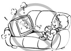 TOSHIBA 19A24 - DANGER: RISK OF SERIOUS PERSONAL INJURY, DEATH, OR EQUIPMENT DAMAGE! Never place the TV on - 5