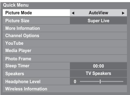 TOSHIBA RV-743 - Quick Menu - 1