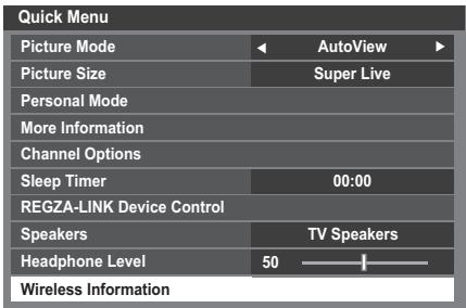 TOSHIBA UL863 - Press or to select Wireless Information and press OK. - 1