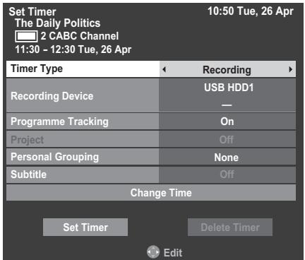 TOSHIBA UL863 - To schedule a programme using the information screen - 4