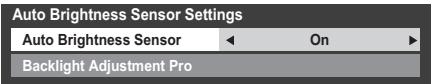 TOSHIBA UL863 - Auto Brightness Sensor Settings - 1
