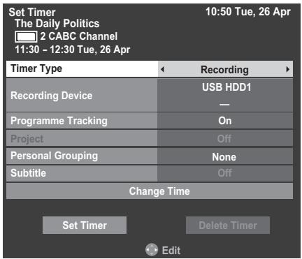 TOSHIBA UL863 - To schedule programmed recording using the Programme Guide - 3