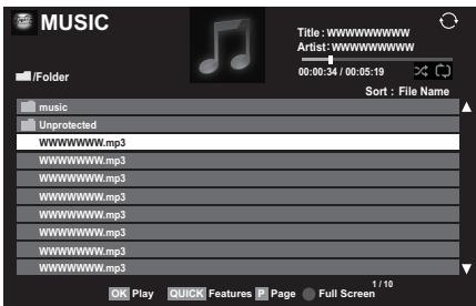 TOSHIBA VL863 - Playing music files (on a DLNA CERTIFIED™ Server or USB device) - 1