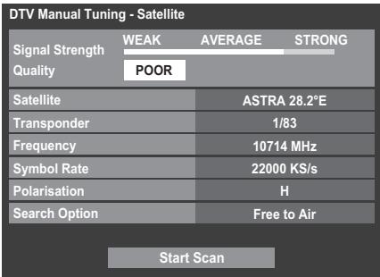 TOSHIBA VL863 - Manual Tuning for DVB-S - 1