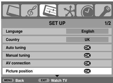 TOSHIBA XV-500 - Picture position - 1