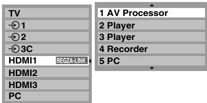 TOSHIBA XV-500 - REGZA-LINK input source selection - 1
