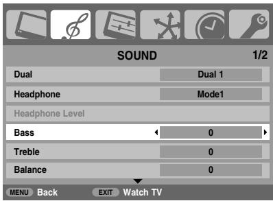 TOSHIBA XV-500 - Bass, Treble and Balance - 1
