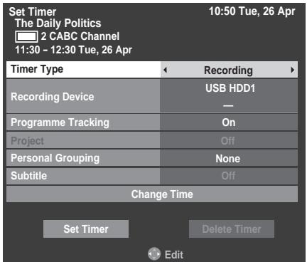 TOSHIBA ZL1 - To schedule a programme using the information screen - 2