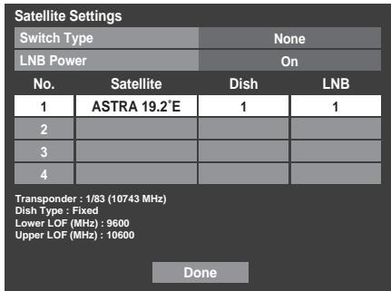 TOSHIBA ZL1 - To add a satellite: - 1
