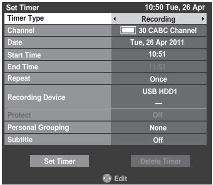 TOSHIBA ZL1 - Programme Timers – digital only - 1