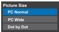 Picture Size PC Normal PC Wide Dot by Dot