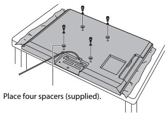 Place four spacers (supplied).