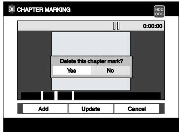 TOSHIBA RD-XV45 - Press [Cursor ▲] to move to the progress bar, and then select a chapter mark you want to delete using [Cursor ◀/▶], then press [ENTER]. - 1