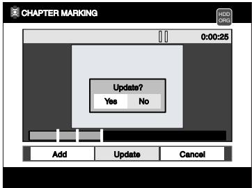 TOSHIBA RD-XV45 - When you finish setting all the marks you want, select "Update" using [Cursor ◀/▶], then press [ENTER]. - 1