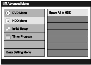TOSHIBA RD-XV45 - Select "HDD Menu" using [Cursor ▲ / ▼], then press [ENTER]. - 1