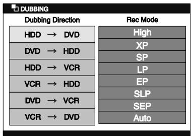 TOSHIBA RD-XV45 - Press [DUBBING MODE]. - 1