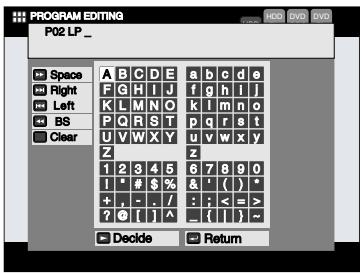 TOSHIBA RD-XV45 - Select "Edit" using [Cursor ▲ / ▼], then press [ENTER]. - 2