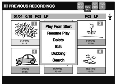 TOSHIBA RD-XV45 - Select a desired title to move using [Cursor ▲ / ▼ / ◀ / ▶], then press [ENTER]. - 1