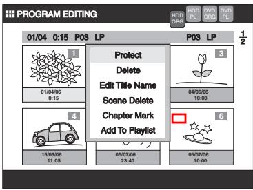 TOSHIBA RD-XV45 - Select "Edit" using [Cursor ▲ / ▼], then press [ENTER]. - 1