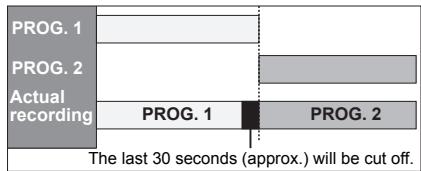 TOSHIBA RD-XV45 - If the End time of the programme currently being recorded and the Start time of the subsequent programme are same: - 1