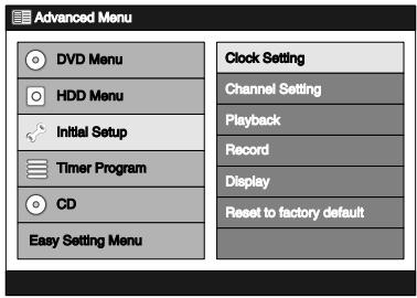 TOSHIBA RD-XV45 - Press [SETUP]. - 2
