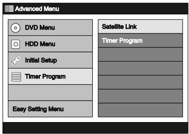 TOSHIBA RD-XV45 - Select "Timer Program" using [Cursor ▲ / ▼], then press [ENTER]. - 1