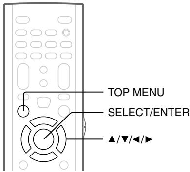 TOP MENU SELECT/ENTER ▲/▼/◄/►