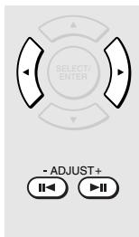 SELECT/ ENTER - ADJUST+ <<>