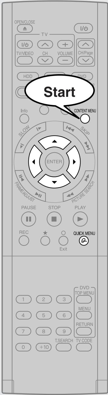 TOSHIBA RD-XS34 - Creating thumbnails (Changing the picture on CONTENT MENU) - 1