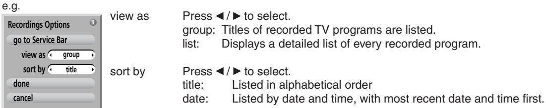 TOSHIBA RD-XS34 - To list programs in alphabetical order or by date and time - 1
