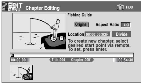 TOSHIBA RD-XS34 - Press ▲/▼ to select “Chapter editing”, then press ENTER. - 2