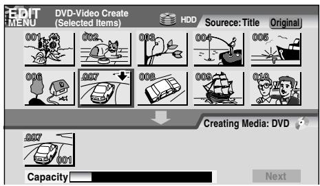TOSHIBA RD-XS34 - Press ◀/▶ to select a location to place the selected part, then press ENTER. - 2