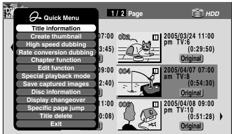 TOSHIBA RD-XS34 - Press QUICK MENU. - 2