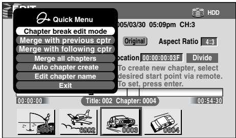 TOSHIBA RD-XS34 - ■ Merging chapters - 1