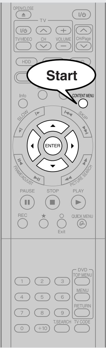 TOSHIBA RD-XS34 - Playing recorded contents (CONTENT MENU) - 1