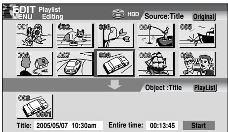 TOSHIBA RD-XS34 - Press ◀/▶ to select a point where you want to insert the item, then press ENTER. - 2