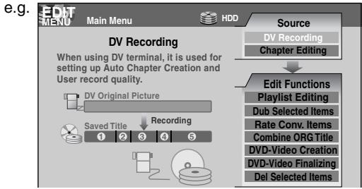 TOSHIBA RD-XS34 - Press ▲ / ▼ to select "DV Recording". - 2