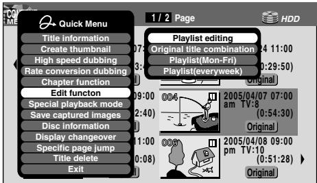 TOSHIBA RD-XS34 - Press ▲ / ▼ to select “Edit function”, then press ENTER. - 2
