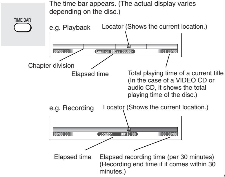 TOSHIBA RD-XS34 - During playback or recording, press TIME BAR. - 1