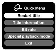 TOSHIBA RD-XS34 - 1) Press QUICK MENU. - 1