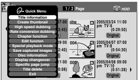 TOSHIBA RD-XS34 - Press QUICK MENU. - 2