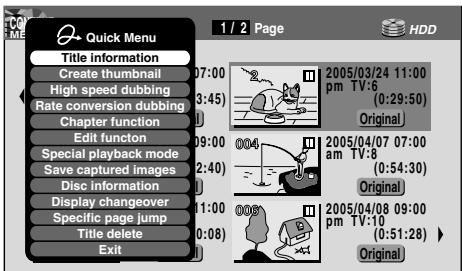 TOSHIBA RD-XS34 - Press QUICK MENU. - 2