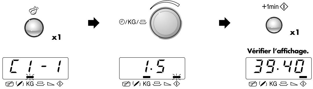 SHARP R-24ST/2B34 - Exemple 1 pour MENU RAPIDE: - 1
