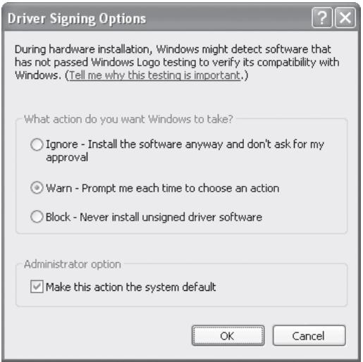 SHARP R-D - Check "What action do you want Windows to take?" ("File signature verification" in Windows 2000). - 1