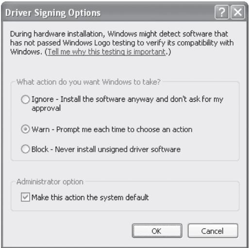 SHARP R-N - Check "What action do you want Windows to take?" ("File signature verification" in Windows 2000). - 1