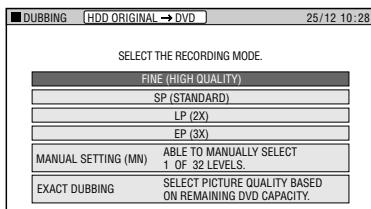 SHARP DV-HR300F - Press / to select the recording mode (picture quality), then press SET/ENTER. - 1
