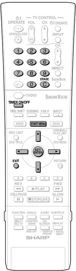 SHARP DV-HR300F - (When you select "D:DVD" in step 12, ensure the recordable DVD-RW/R is inserted into the Recorder) Press TIMER ON/OFF to place the Recorder in TIMER STANDBY mode. - 2