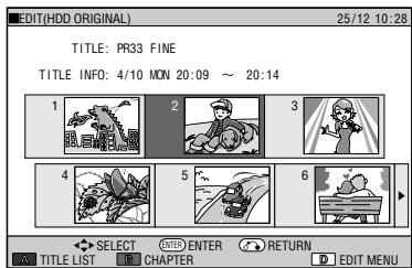 SHARP DV-HR300F - Press /  /  / to select the title to edit, then press Yellow (D) (EDIT MENU). - 1